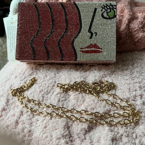 Crystal Art Deco Box Handbag Grey and Silver - Picture 2 of 5